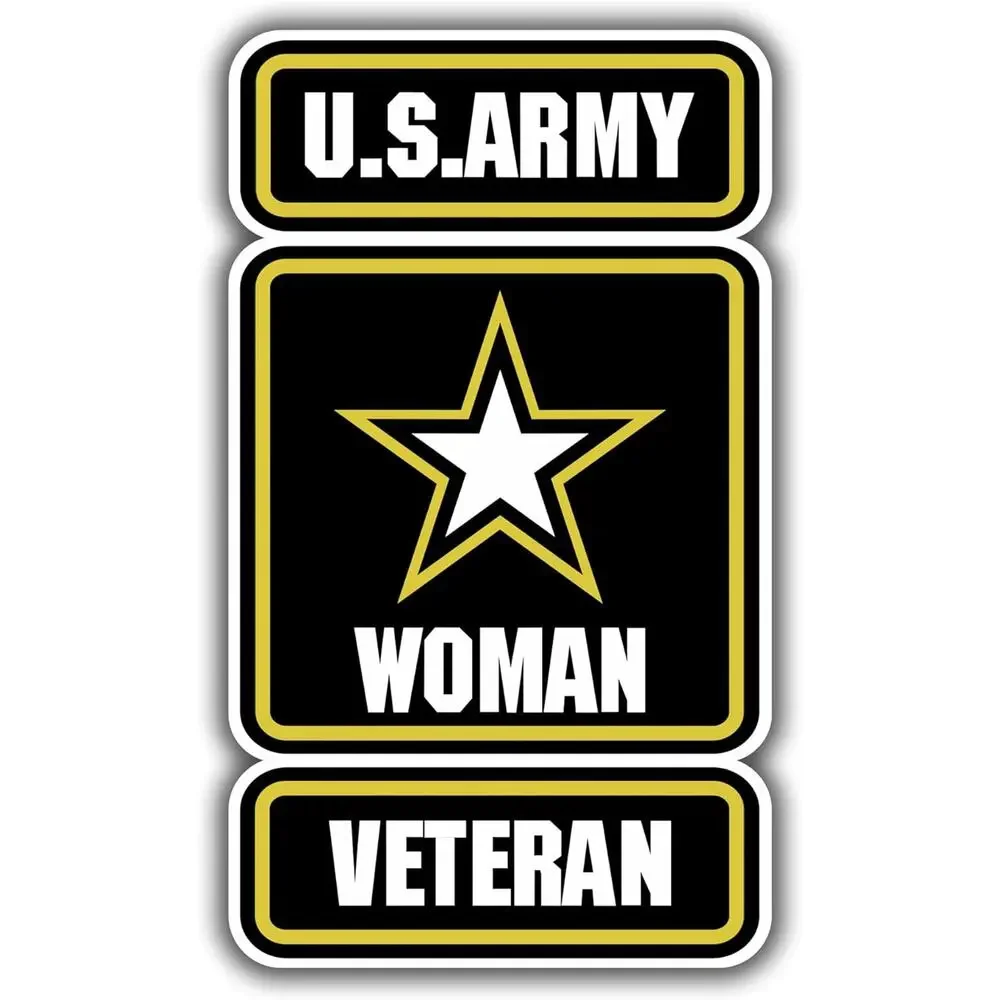 Proud Woman Veteran Military Star Vinyl Sticker Car Truck Window Decal